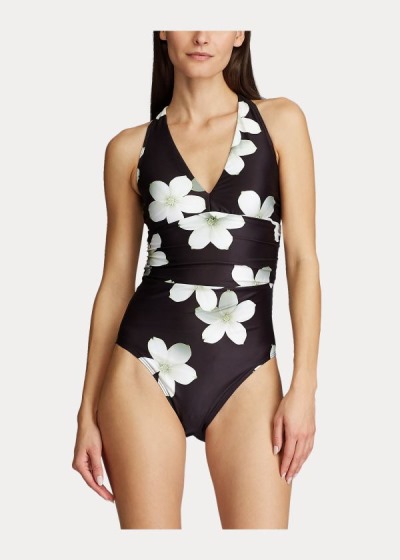 Women's Ralph Lauren Floral Plunge One-Piece | 207415HQX